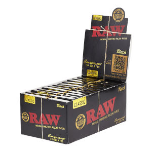 Rolling Paper RAW Black Connoisseur 1 1/4 + Filters box 24