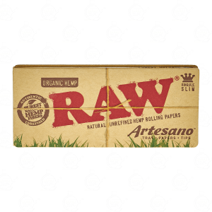 Bibułki RAW Organic Hemp Artesano KS tacka filterk