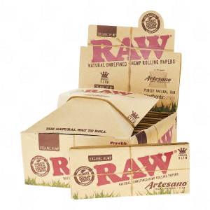 RAW Organic Hemp Artesano KS tack + filt Box rolling paper