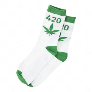 Long Socks White 420 Green 40-45