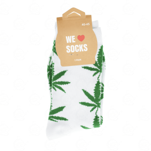 White Socks With Leaves 40-45