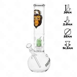 Glass Bong Green Peace Monkey Dome Perc | 30 cm