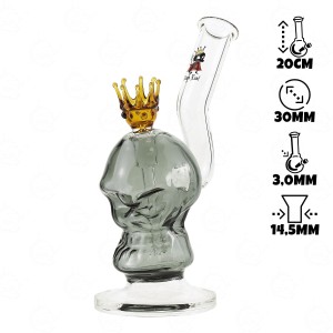 Glass Bong Black Leaf King's Skull 20 cm