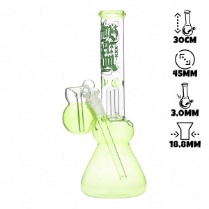 Bongo XXX Amsterdam | Zielony NEON + Perc | 30 cm