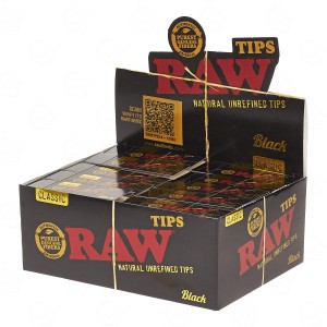 Rolling Paper Raw Black Thin Tips box 50