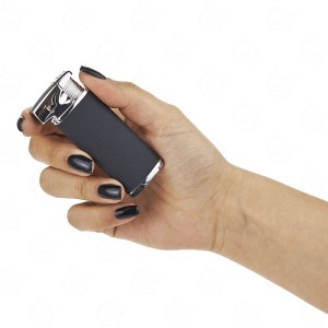 Black and silver Royce lighter with a stirrer