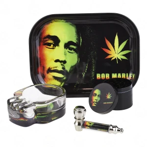 Zestaw Młynek Tacka Lufka Bob Marley 29x22 cm