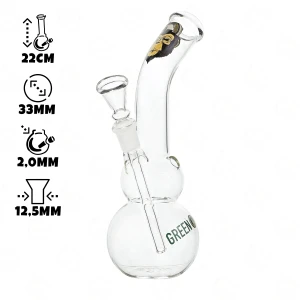 Glass bong Curved Monkey | Greenline | 22 cm