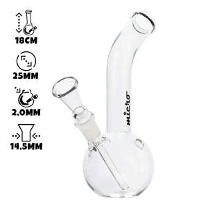 Mikro skleněný bong. Krk Indor 18 cm