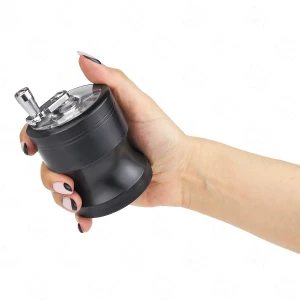 Black Metal Grinder with Crank | 4-Piece 60mm