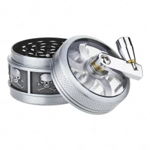 Metal Grinder with Crank "Skulls, Only Skulls" 55 mm 3-Part