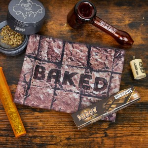 V-Syndicate Small BAKED Brownie glass rolling tray