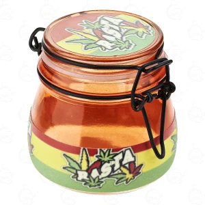 Orange Rasta Glass Stash Container 75 mm