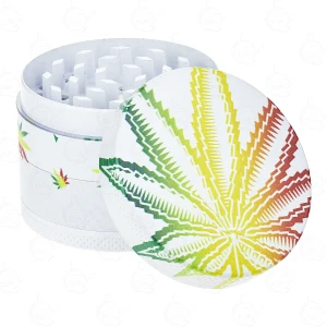 Metall Grinder Großer Weißer Rasta Weed 50 mm