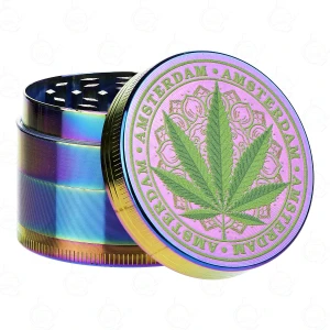 Metal Grinder "Rainbow Green Herb" 50 mm 4-part