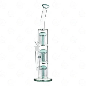 Glass Triple Tree Perc Bong Green 36 cm