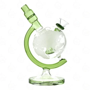 Bongo małe szklane Globus z filtracją zielony 18cm