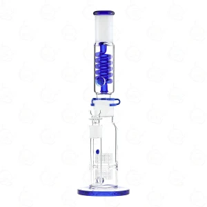 Glass Bong "Skinny Cannon" 35 cm - Blue