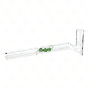 Glass Hand Pipe with Anti-Comet Beads D99 12 cm Green
