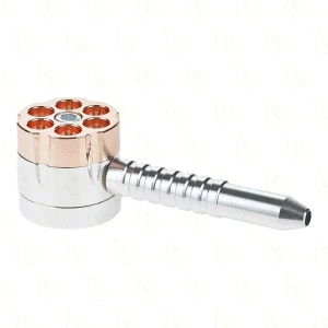 Glass-Metal Pipe Revolver Magazine with Grinder 2-Piece 37 mm