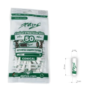 Filterki węglowe PURIZE stożki 5-6 mm xtra slim 50szt