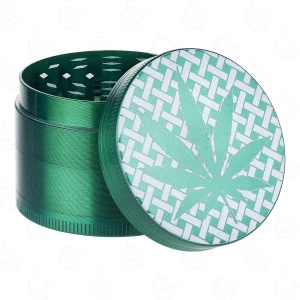 "Green Herbal Trip" Metal Grinder - 50mm 4-Piece