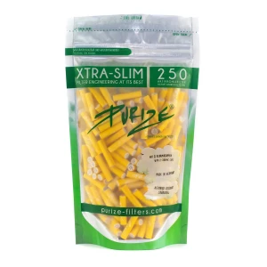 Filterki węglowe PURIZE | 9mm | 250szt | YELLOW