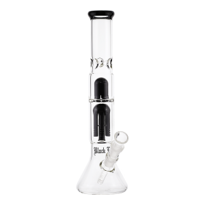 Bong de vidrio Ice Black Leaf 2 perc 35 cm