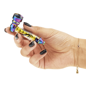 Metal rainbow marijuana pipe